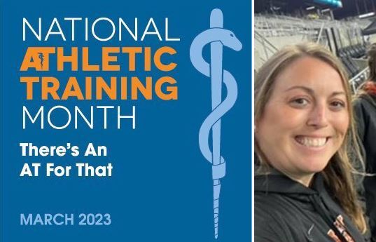 National Athletic Training Month poster with Courtney Powell
